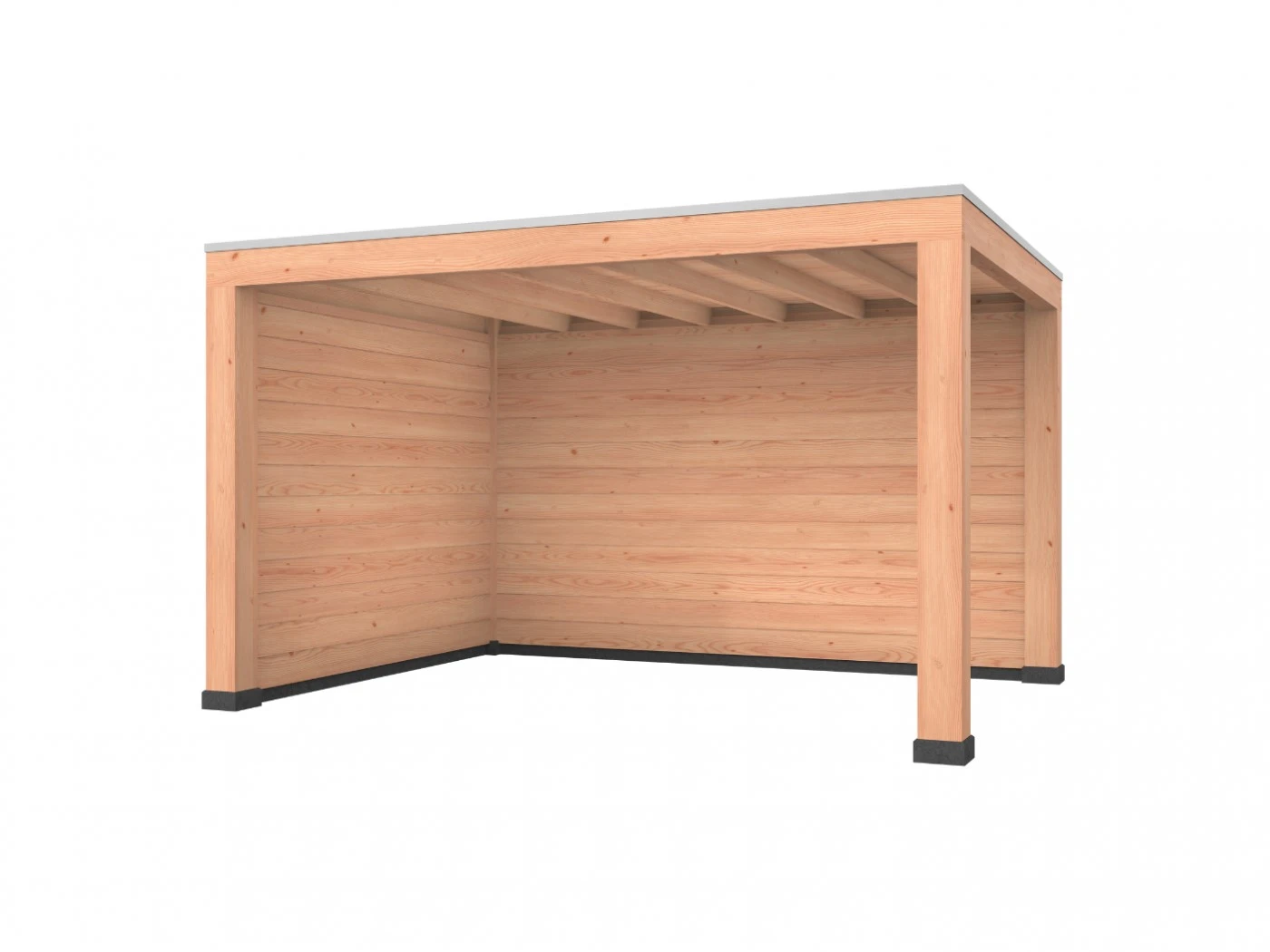 Douglas overkapping, 400 x 300, met achterwand en zijwand, Westwood Robuust - Afbeelding 1